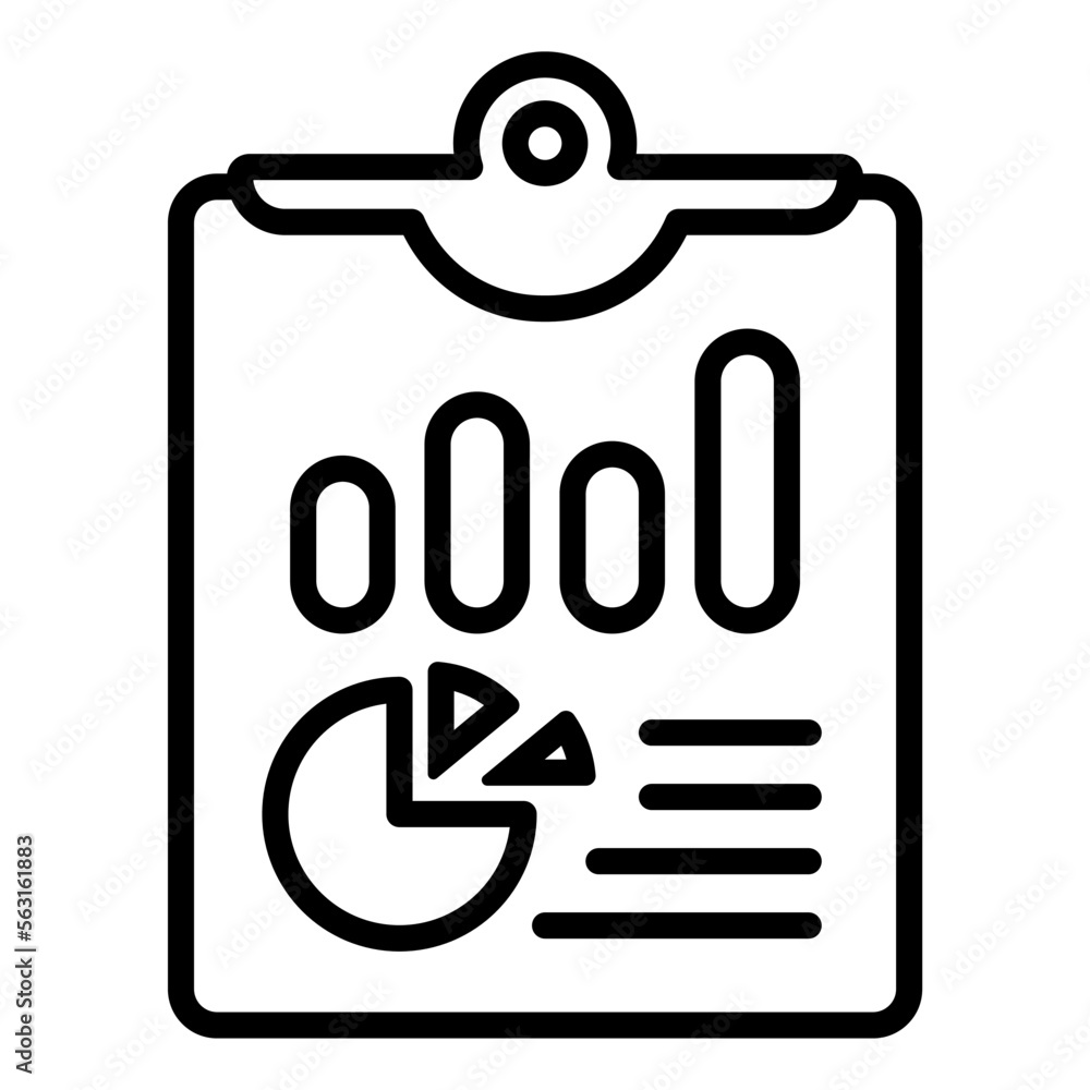 Icono de tablero con gráfico de estadísticas. Portapapeles. Desarrollo y  análisis de proyectos. Ilustración vectorial Stock Vector | Adobe Stock, image size:1000x1000