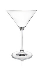 Poster - Empty clean cocktail glass isolated on white