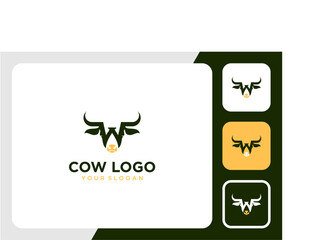 cow logo design with letter w