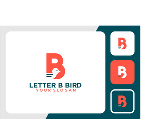 Wall Mural - bird logo design with letter b