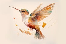 Illustration Graphique D'oiseau Colibri Ou Martin Pêcheur Sur Fond Blanc