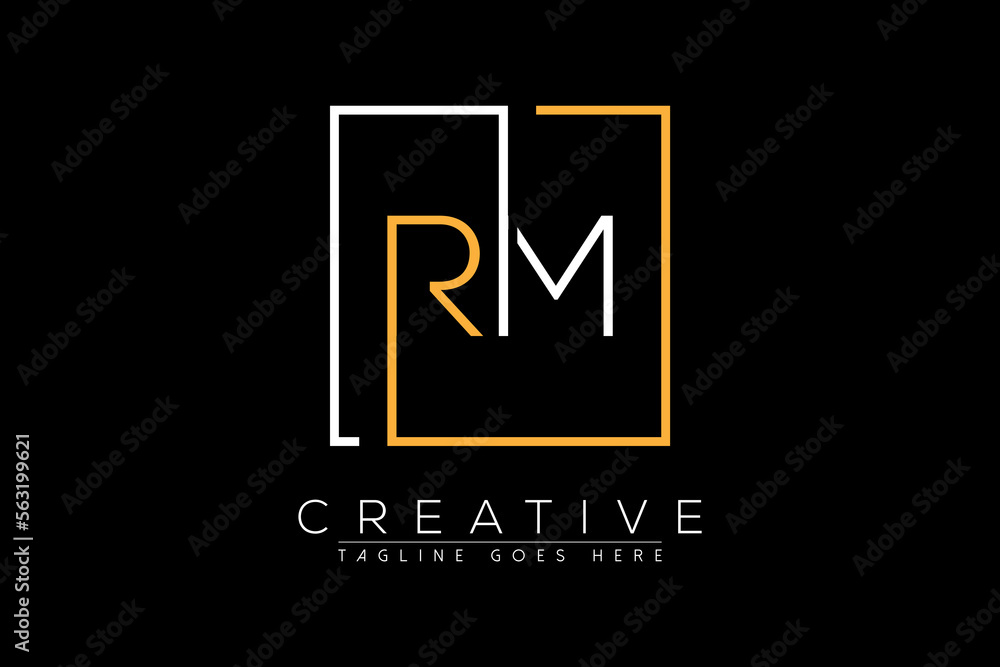 Initial letter rm, mr, r, m elegant and luxury Initial with Rectangular ...