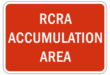 Wall Mural - Chemical storage sign and labels RCRA accumulation area