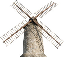 Isolated PNG cutout of medieval mill on a transparent background, ideal for photobashing, matte-painting, concept art