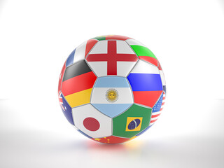 Canvas Print - Soccer ball national flags