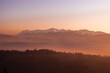 Vista sui Monti Sibillini poco prima del tramonto.