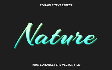 Canvas Print - nature editable text effect, lettering typography font style, fresh 3d text for tittle