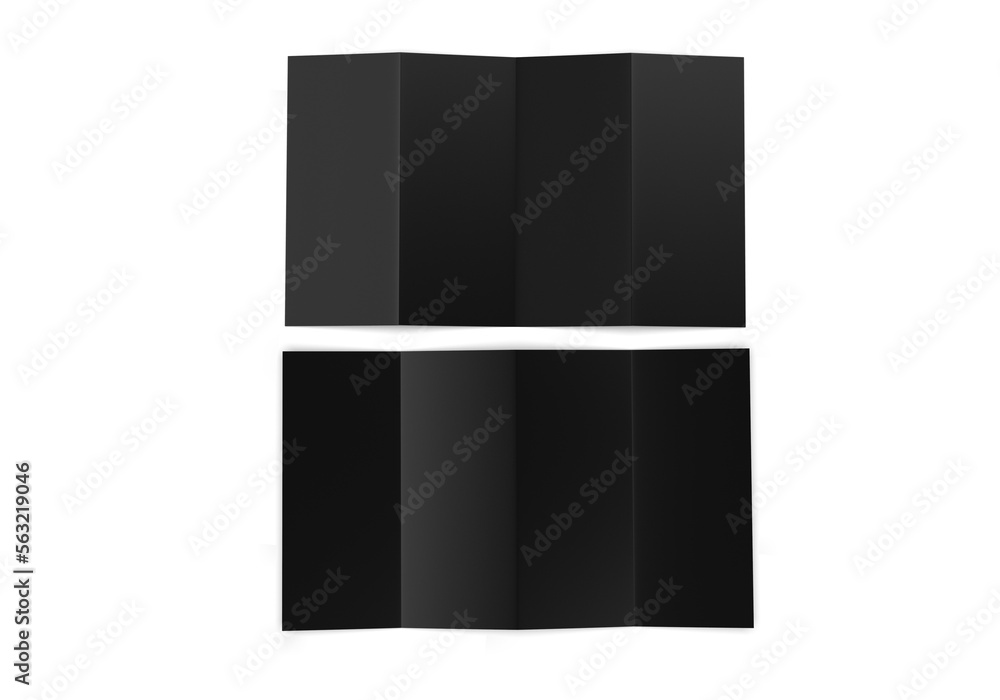 Double gate fold vertical four panel brochure blank white template for ...