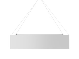 Wall Mural - blank trade show hanging ring banner display event signage. 3d render illustration.