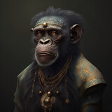 Fototapeta  - An aristocratic Monkey created with Generative AI technology