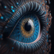 human blue eye close-up, Generative AI