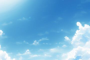 Wall Mural - blue sky background with sunlight. illustration graphic design generative ai.