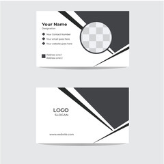 Modern creative digital clean business card. Black and white advertisement corporate presentation layout business card.