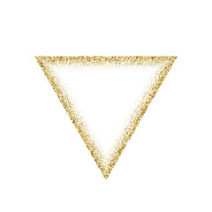 Wall Mural - triangle gold frame made of glitters with bright glow light effect vector illustration. abstract gol