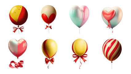 Poster - 3D Illustration Of Colourful Balloons Icon Set.