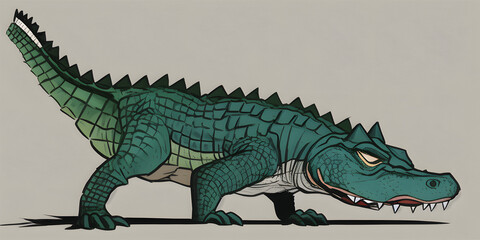 Wall Mural - A cartoon graffiti drawing of a Alligator