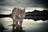 Eurasian lynx Stock Photo, Wildlife Photography, Generative Ai