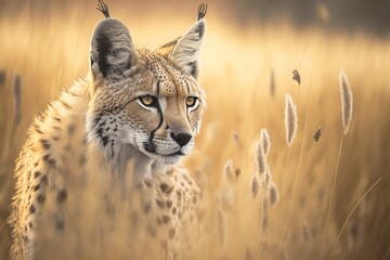 Eurasian lynx Stock Photo, Wildlife Photography, Generative Ai