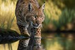 Eurasian lynx Stock Photo, Wildlife Photography, Generative Ai