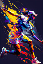 Tennis Abstrakt Tennisspieler In Action Tennissport Background Display Hintergrund Poster Cover Generative AI Digital Art Illustration 