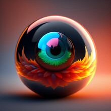 AI Digital Illustration Isolated Ornamented Eye Lens