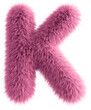 Pink 3D Fluffy Letter K