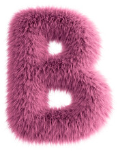Pink 3D Fluffy Letter B