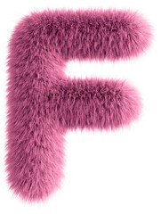 Poster - Pink 3D Fluffy Letter F