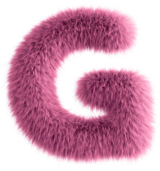 Sticker - Pink 3D Fluffy Letter G