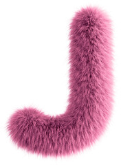 Canvas Print - Pink 3D Fluffy Letter J