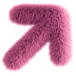 Pink 3D Fluffy Symbol Arrow Right Top