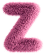 Pink 3D Fluffy Letter Z