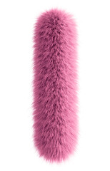 pink 3d fluffy letter i