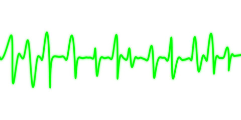 Wall Mural - Green Life Line. Heart Beat Graph. Cardiogram