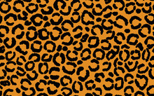Abstract Modern Leopard Seamless Pattern. Animals Trendy Background. Orange And Black Decorative Vector Stock Illustration For Print, Card, Postcard, Fabric, Textile. Modern Ornament Of Stylized Skin