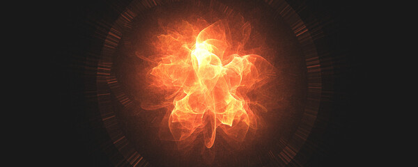 Wall Mural - fire hot energy light tunnel explosion background