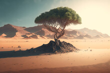 A Lone Tree In The Middle Of A Desert, Generative AI