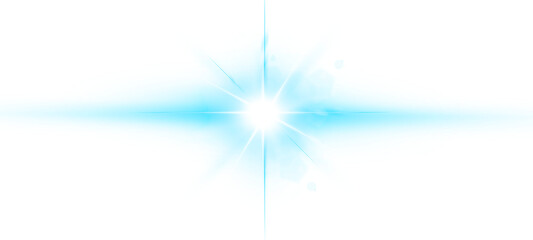 Transparent isolated blue sparkle light effect