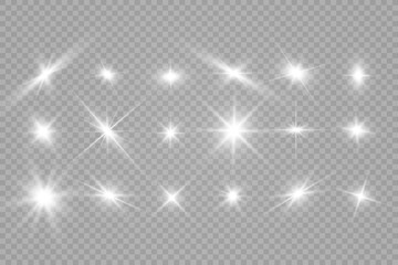 Wall Mural - special lens flash, light effect. the flash flashes rays and searchlight. illust.white glowing light