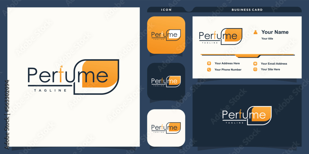 Perfume logo with creative concept premium vector Stock Vector | Adobe ...