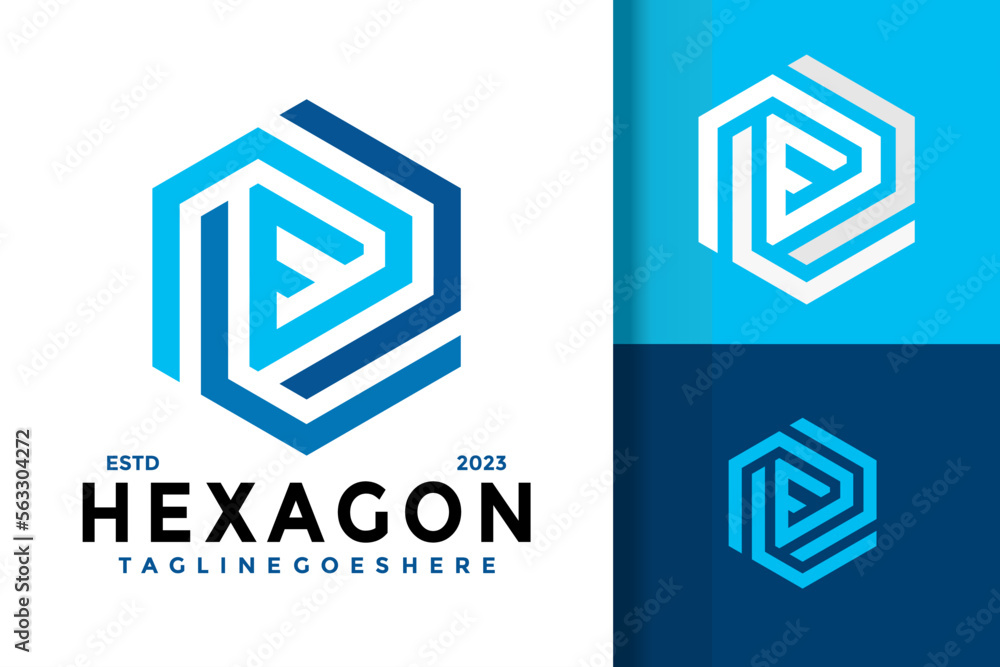 Letter F Hexagon Logo Logos Design Element Stock Vector Illustration ...