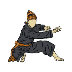 pencak silat vector illustration character 