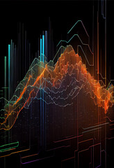 Poster - Beautiful Abstract stock market chart lines.  Generative AI technology.