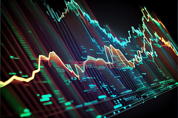 Poster - Beautiful Abstract stock market chart lines. 