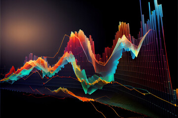 Poster - Beautiful Abstract stock market chart lines. 