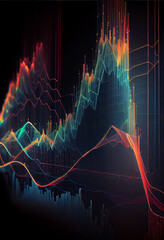 Poster - Beautiful Abstract stock market chart lines.  Generative AI technology.