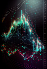 Poster - Beautiful Abstract stock market chart lines. 