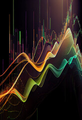 Poster - Beautiful Abstract stock market chart lines. 