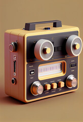 Poster - Minimalism Old Audio Recorder retro style concept. Background pattern for design.