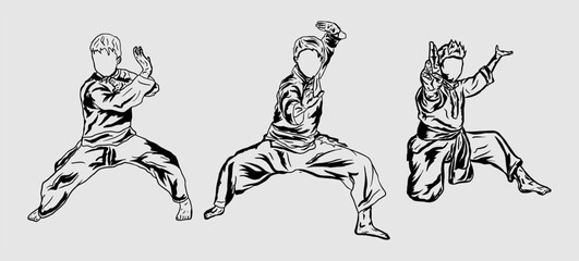 pencak silat vector illustration character 